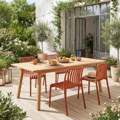 4er-Set Gartenstühle aus Kunststoff, stapelbar