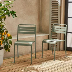 2er-Set Gartenstühle aus Stahl