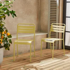 2er-Set Gartenstühle aus Stahl