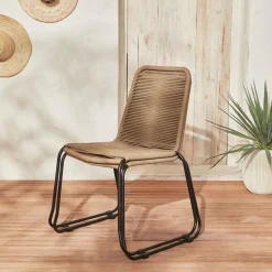 2er Set Gartenstühle mit Seilbespannung