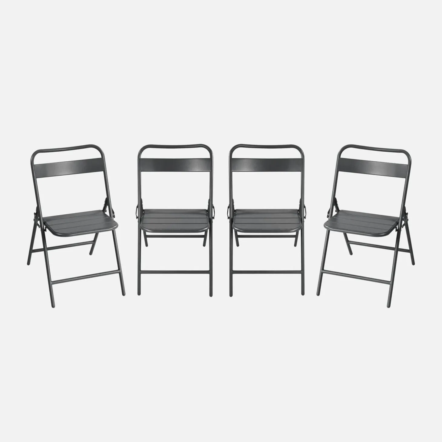 4er-Set klappbare Gartenstühle aus Stahl