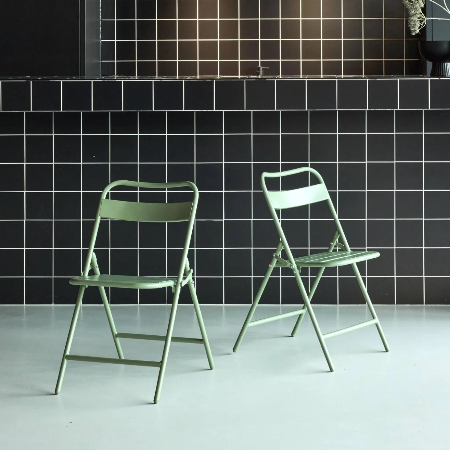 2er-Set klappbare Gartenstühle aus Stahl