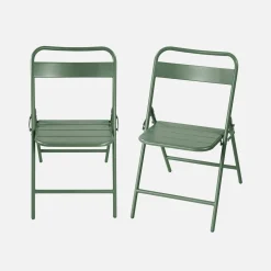 2er-Set klappbare Gartenstühle aus Stahl