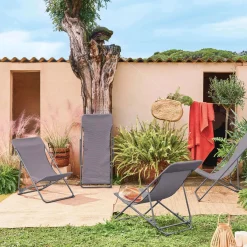 4er-Set klappbare Liegestühle für den Garten