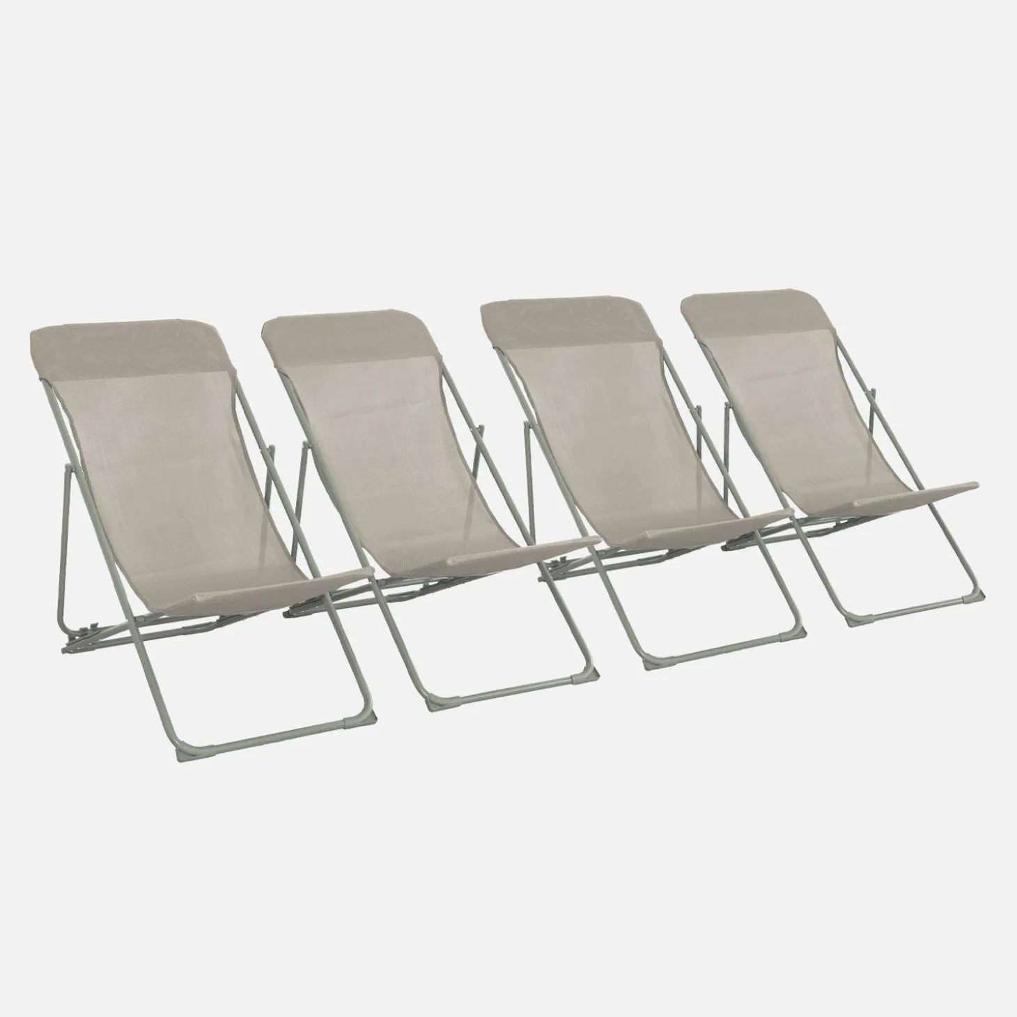 4er-Set klappbare Liegestühle für den Garten