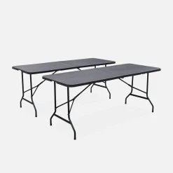 2er-Set klappbare Partytische aus Kunststoff 180 cm