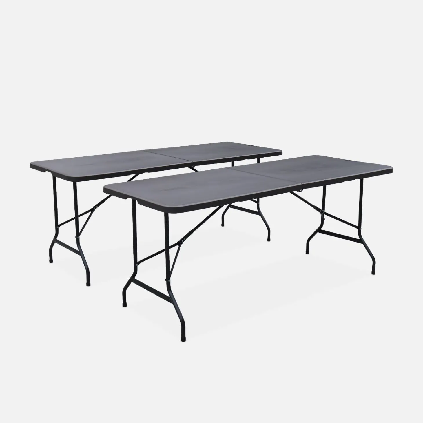 2er-Set klappbare Partytische aus Kunststoff 180 cm