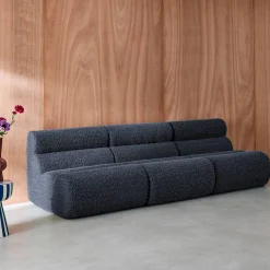 3er-Set modulare Lounge-Sessel mit Bezug im Alpaka-Look