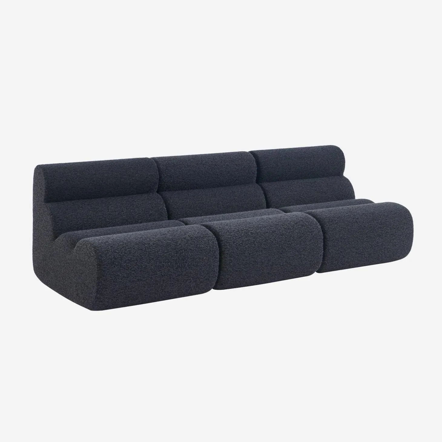 3er-Set modulare Lounge-Sessel mit Bezug im Alpaka-Look