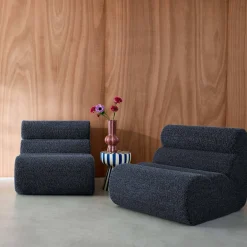 2er-Set modulare Lounge-Sessel mit Bezug im Alpaka-Look