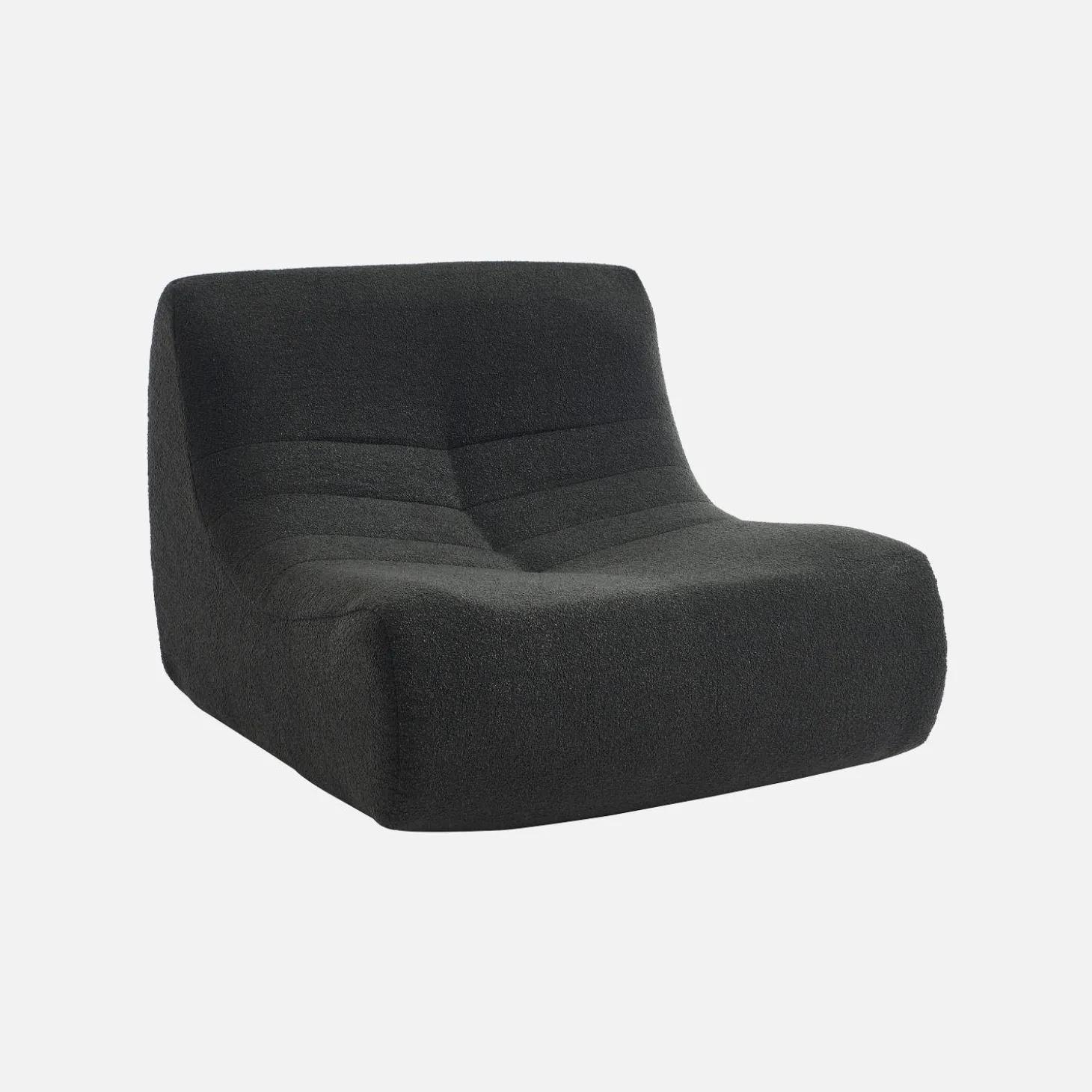 3er-Set modulare 1-Sitzer Sessel mit strukturiertem Bouclé-Bezug