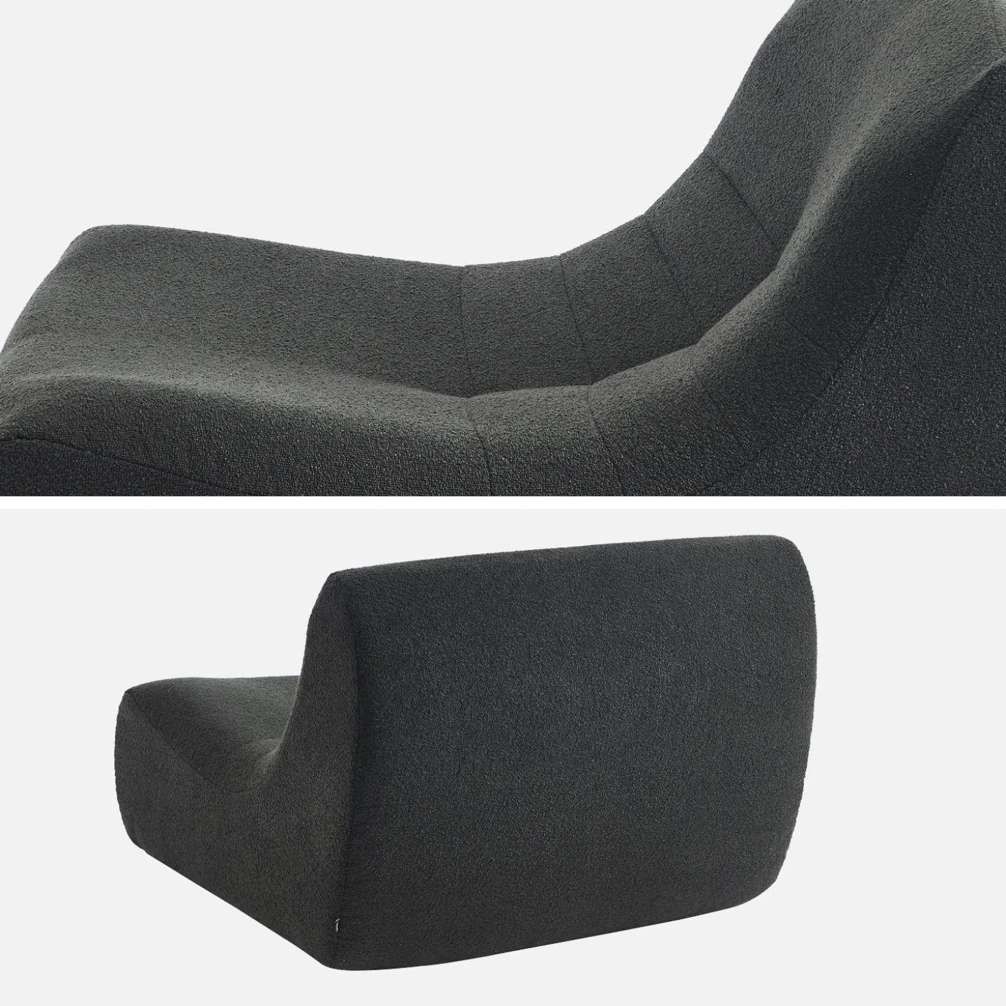3er-Set modulare 1-Sitzer Sessel mit strukturiertem Bouclé-Bezug