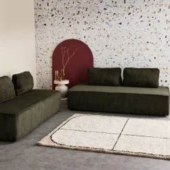 2er-Set modulare 2-Sitzer Sofas mit Cordbezug