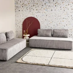 2er-Set modulare 2-Sitzer Sofas mit Cordbezug