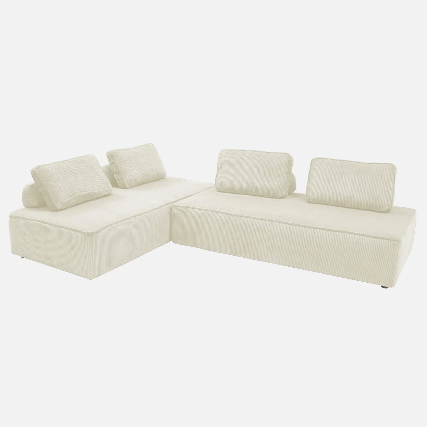 2er-Set modulare 2-Sitzer Sofas mit Cordbezug