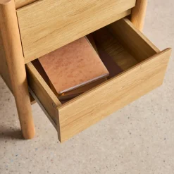 2er-Set Nachttische Holzdekor 2 Schubladen