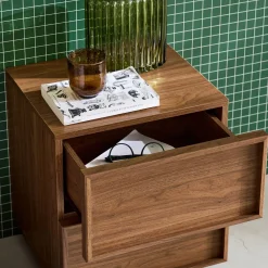 2er-Set Nachttische mit Holzlook und 2 Schubladen