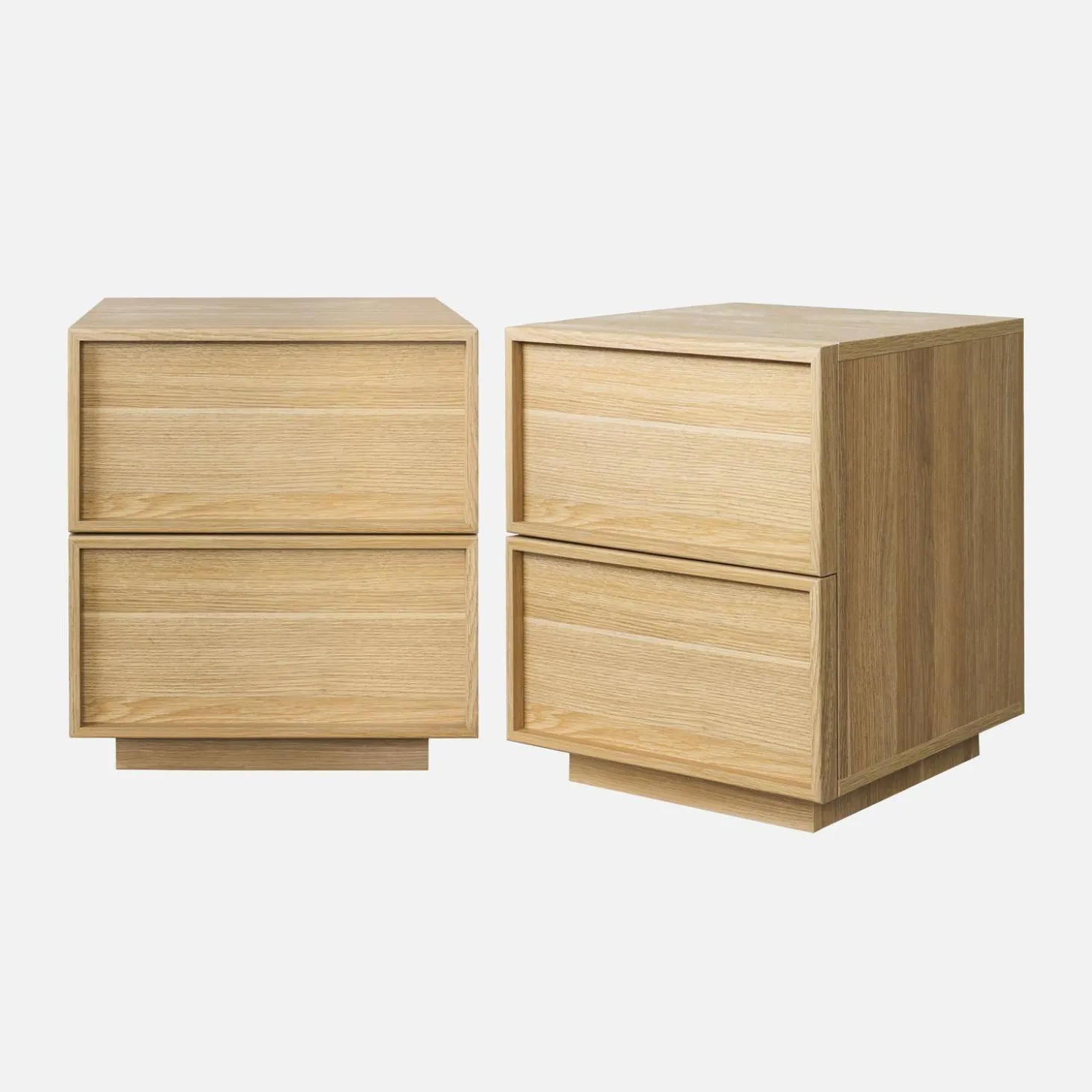 2er-Set Nachttische mit Holzlook und 2 Schubladen