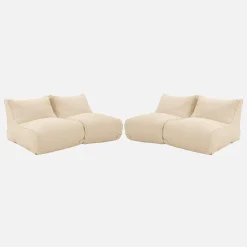 4er-Set Outdoor Sessel mit Olefin-Bezug