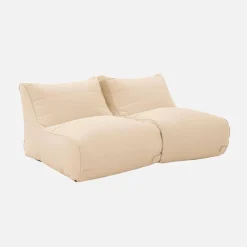 2er-Set Outdoor-Sessel mit Olefin-Bezug beige