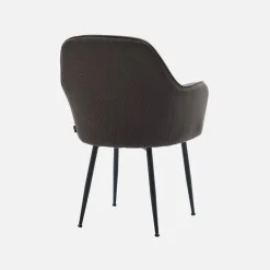 4er Set Samt Sessel mit Metallbeinen