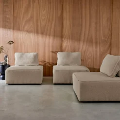 3er-Set Sessel Einsitzer für modulares Bouclé-Sofa