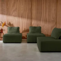 3er-Set Sessel Einsitzer für modulares Bouclé-Sofa