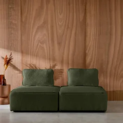 2er-Set Sessel Einsitzer für modulares Bouclé-Sofa
