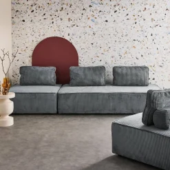 2er-Set Sessel und 2-Sitzer Sofa mit Cordbezug
