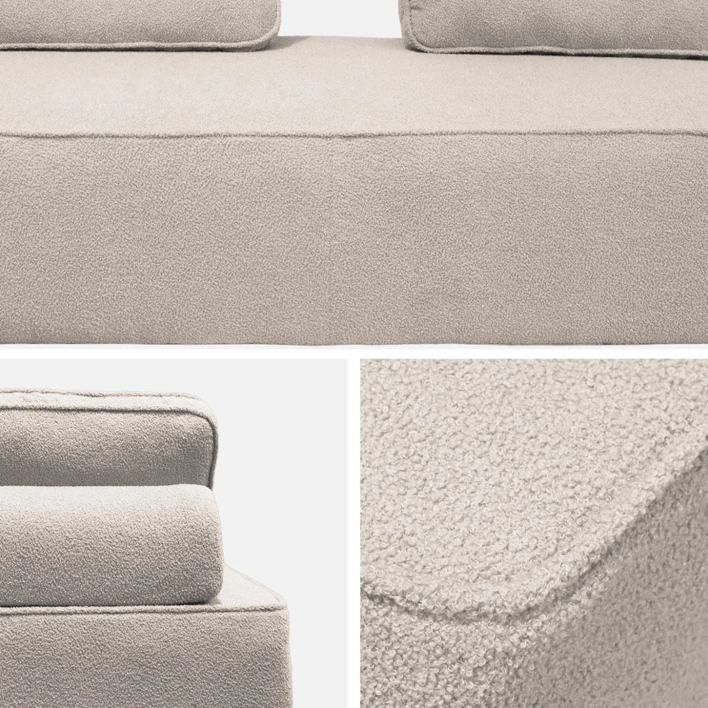2er-Set 2-Sitzer Sofas mit Bouclé-Bezug für ein modulares Sofa