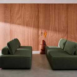 2er-Set 2-Sitzer Sofas mit Bouclé-Bezug für ein modulares Sofa