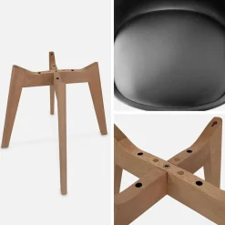 4er-Set skandinavische Stühle mit Holzbeinen