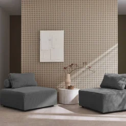 2er-Set Sofa-Modul-Sessel mit Cordbezug