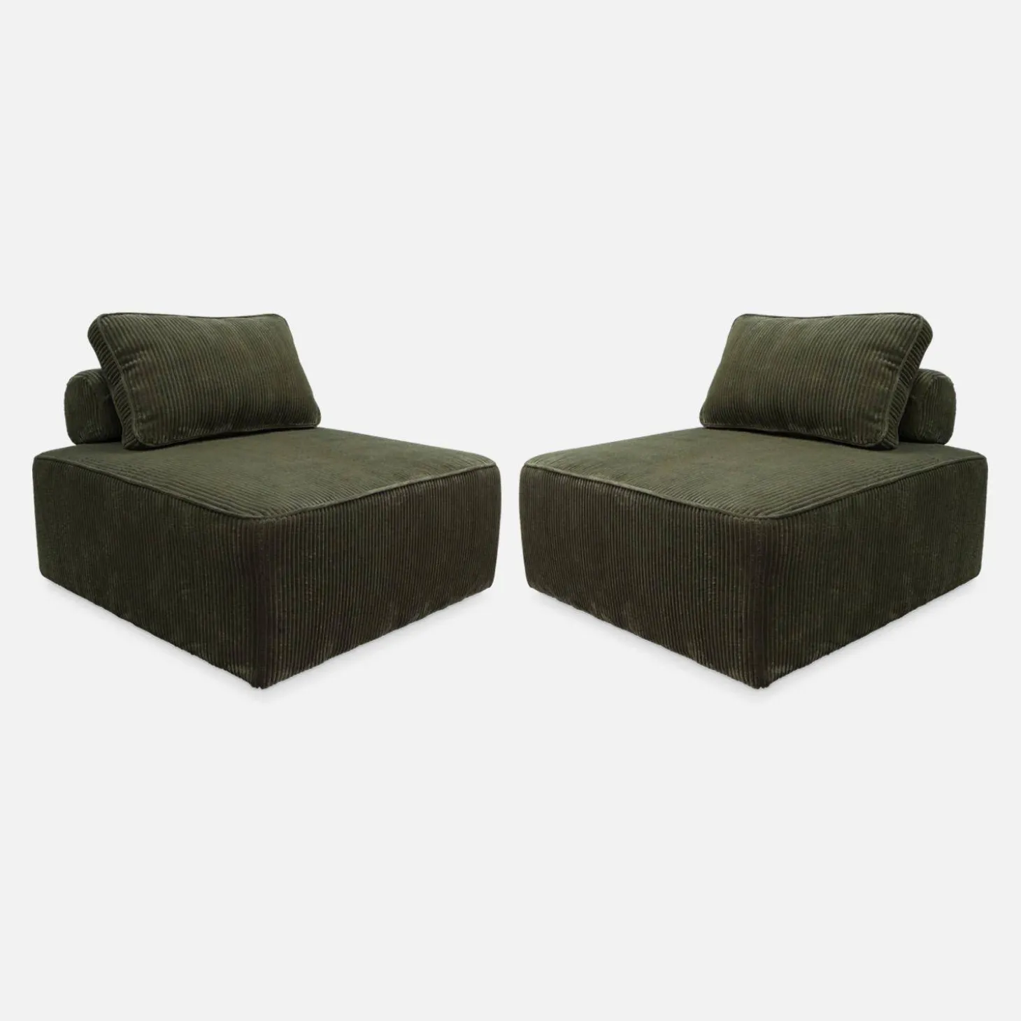 2er-Set Sofa-Modul-Sessel mit Cordbezug
