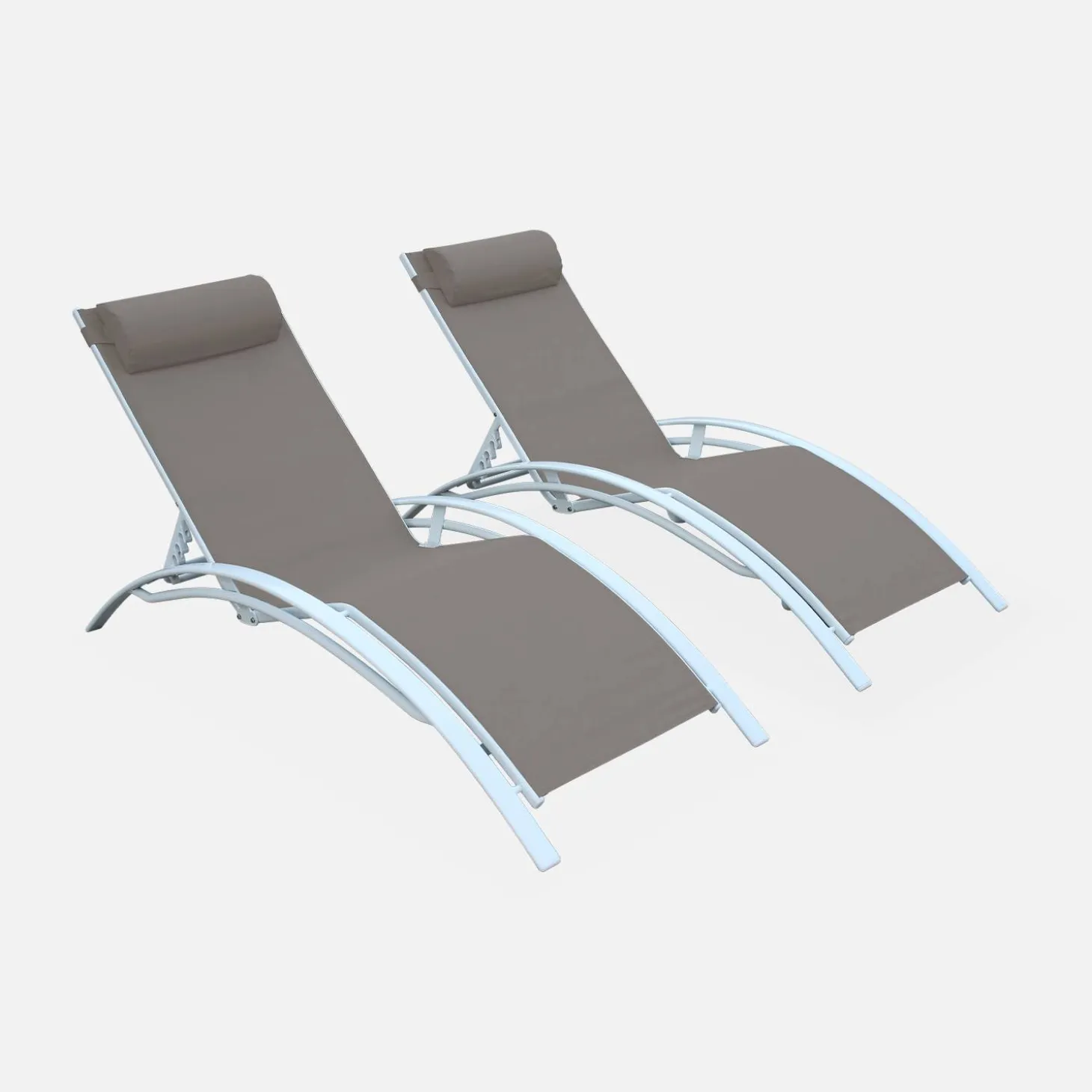2er-Set Sonnenliegen aus Aluminium mehrfach verstellbar
