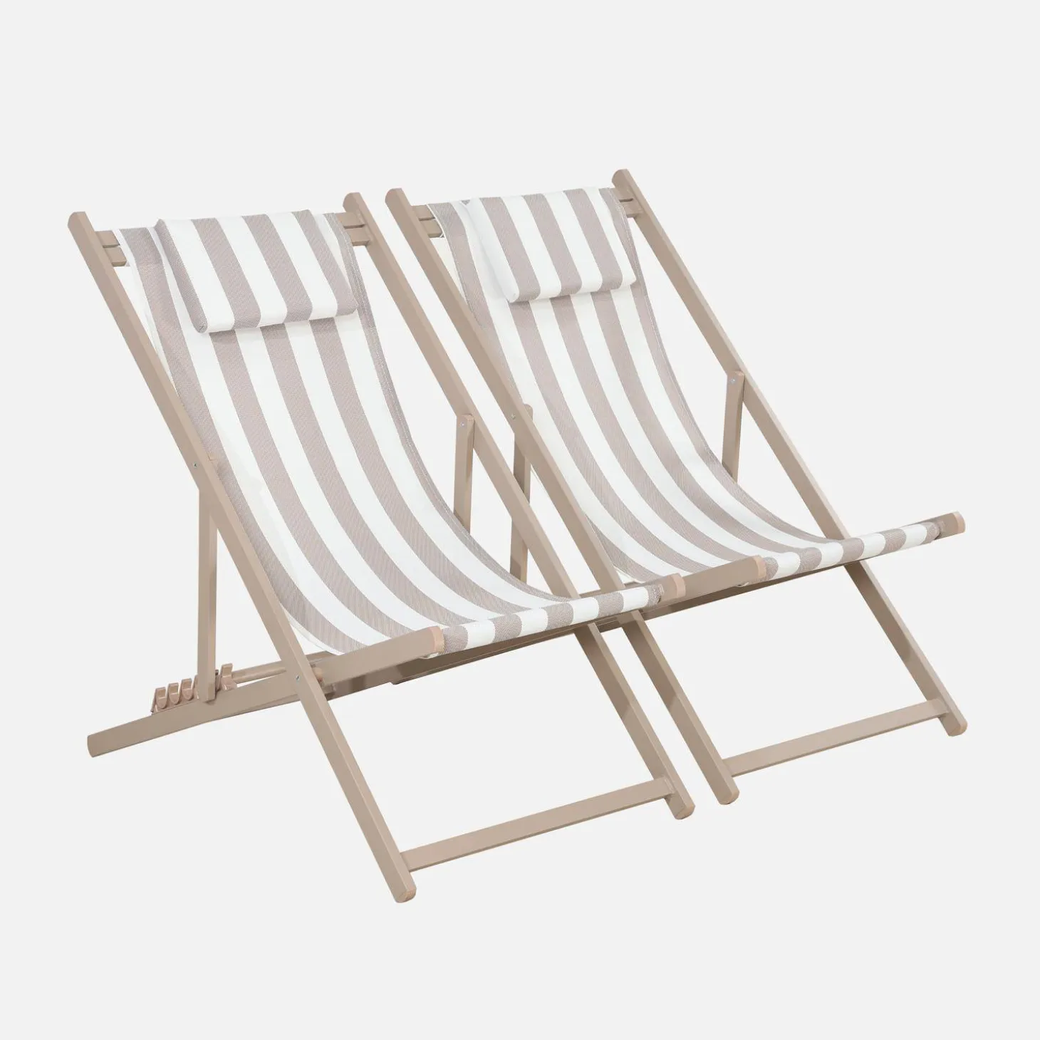 2er-Set Sonnenliegen aus Aluminium, mehrfach verstellbar
