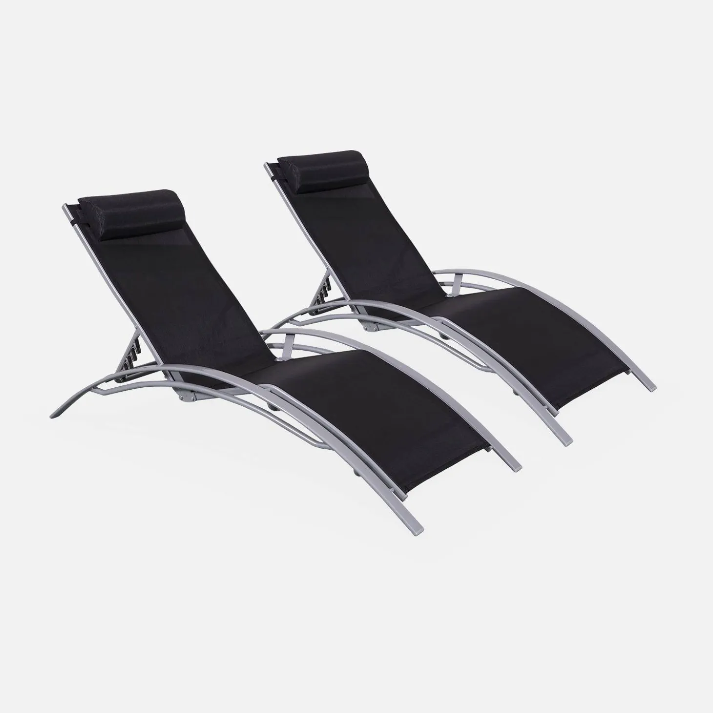2er-Set Sonnenliegen aus Aluminium mehrfach verstellbar