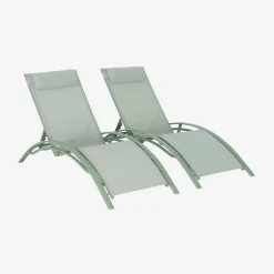 2er-Set Sonnenliegen aus Aluminium mehrfach verstellbar
