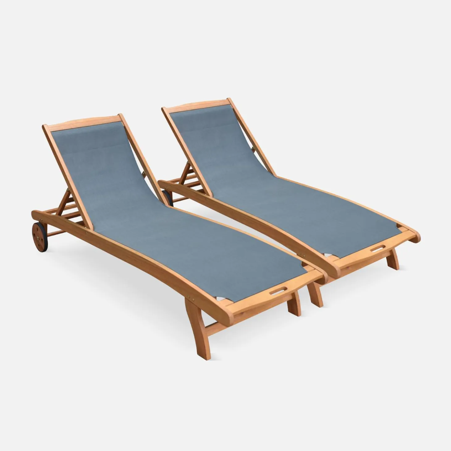 2er-Set Sonnenliegen aus Holz