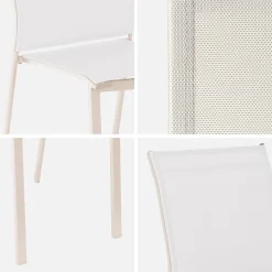 4er-Set stapelbare Gartenstühle aus Aluminium und Textilene