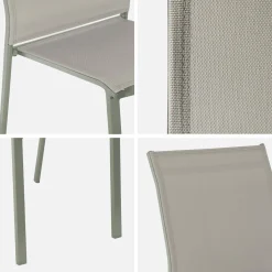 2er-Set stapelbare Gartenstühle aus Aluminium und Textilene
