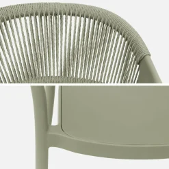 4er-Set stapelbare Gartenstühle mit Seiloptik
