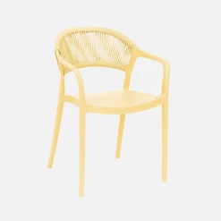4er-Set stapelbare Gartenstühle mit Seiloptik