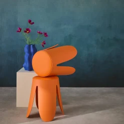 2er-Set stapelbare Hocker mit Kunstleder