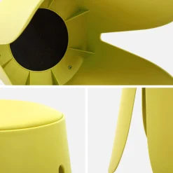 2er-Set stapelbare Hocker mit Kunstleder