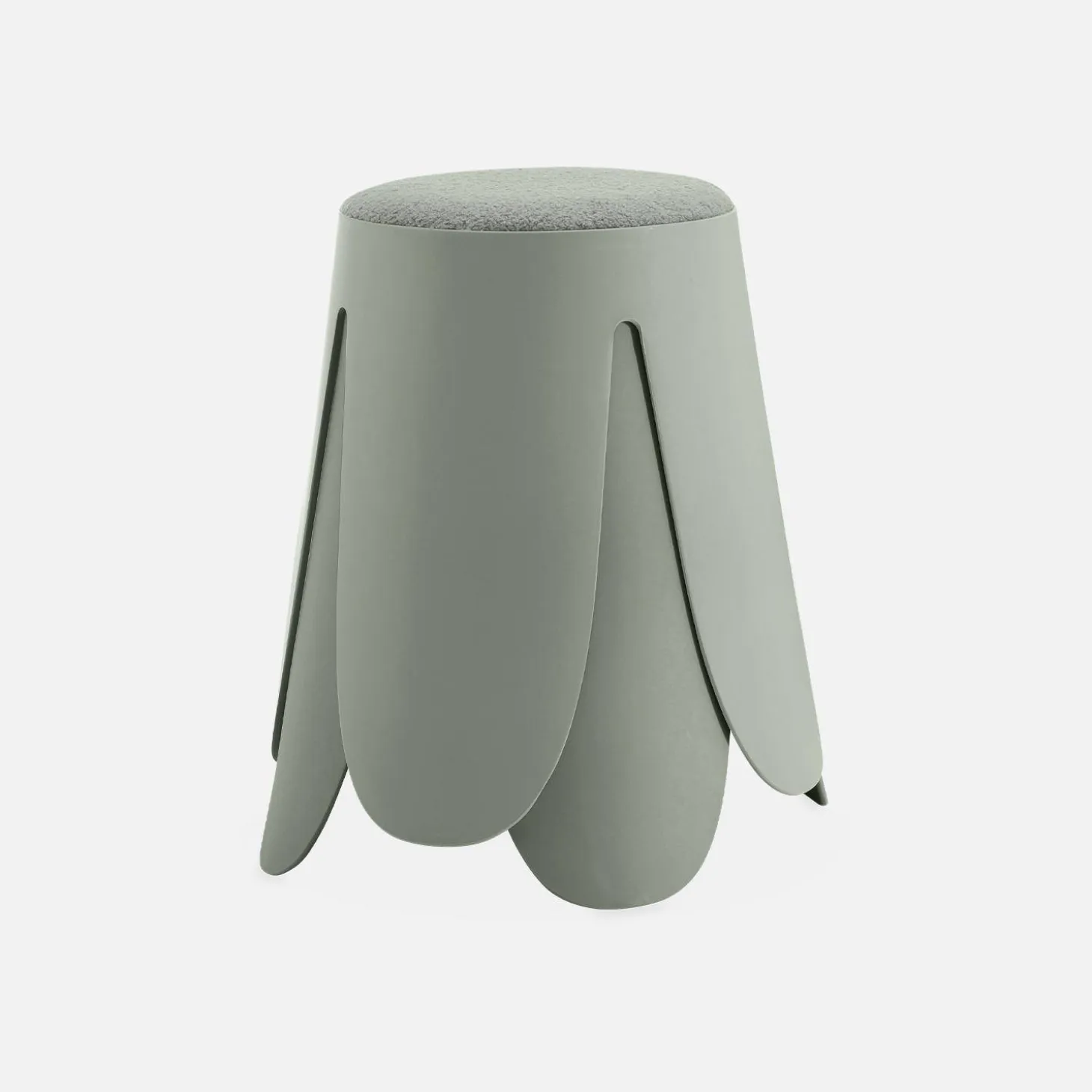 2er Set stapelbare Hocker, strukturierter Bouclébezug