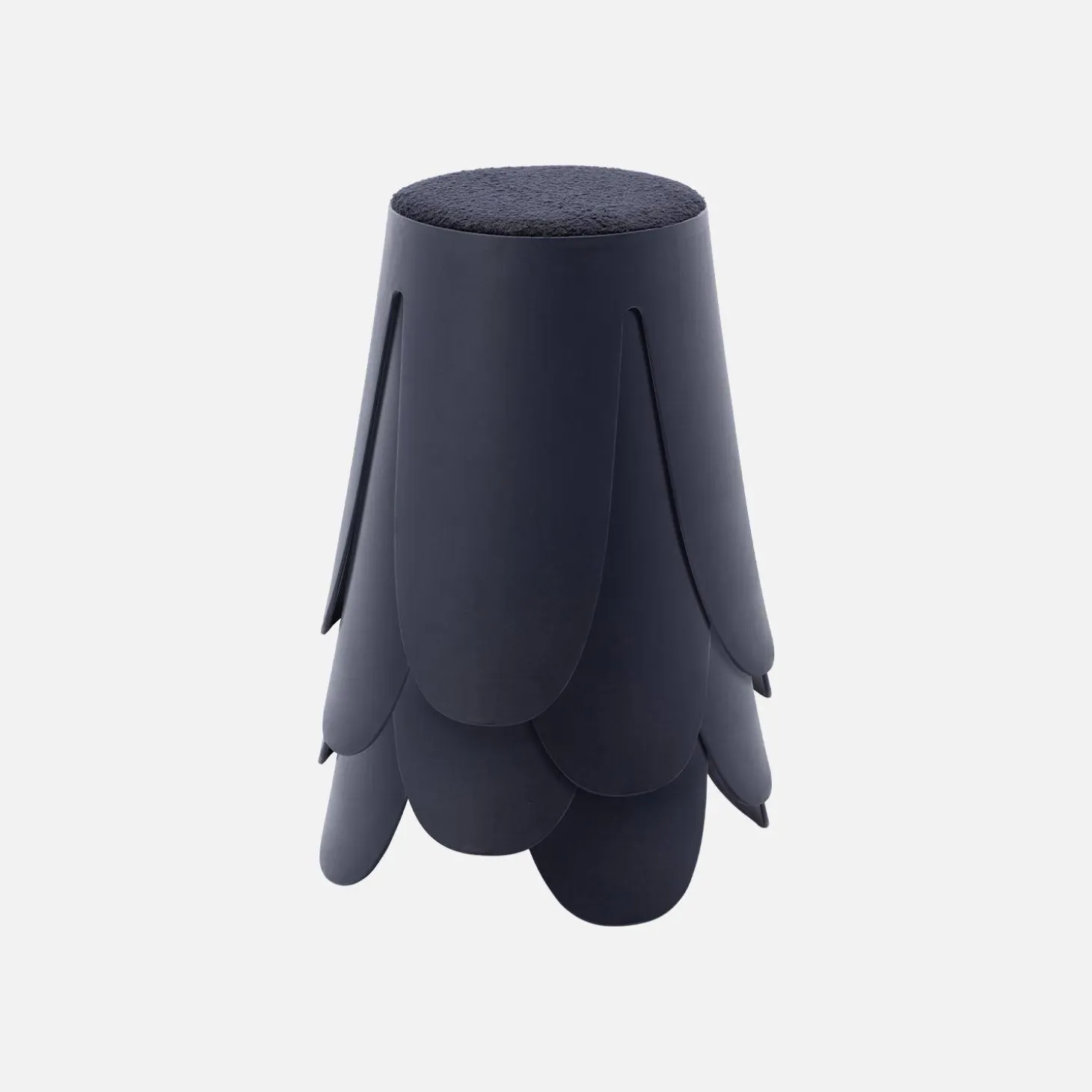 4er Set stapelbare Hocker, strukturierter Bouclébezug