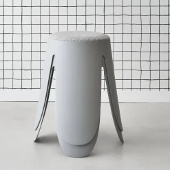 2er Set stapelbare Hocker, strukturierter Bouclébezug