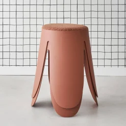 2er Set stapelbare Hocker, strukturierter Bouclébezug