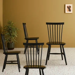 4er-Set Stühle aus Hevea-Holz